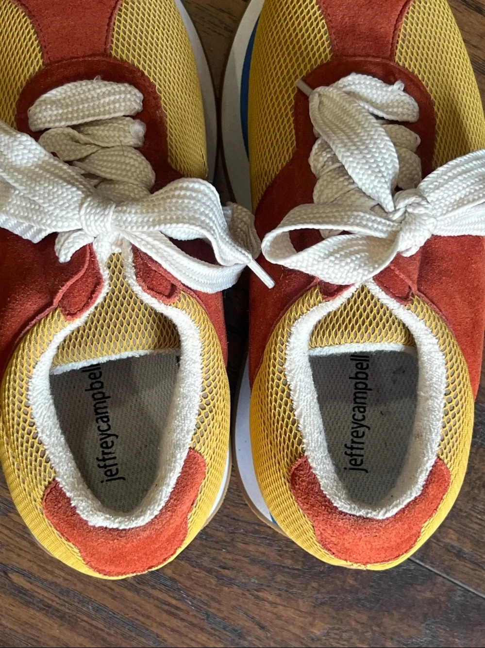 Jeffrey Campbell Retro platform sneakers orange/yellow/blue size 8